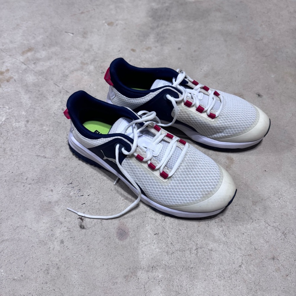 Puma Men’s Golf Shoes - worn once - White and Red - spikeless 8.5